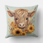 ボホハイランドカウサンフラワーズセージグリーン クッション (裏面)