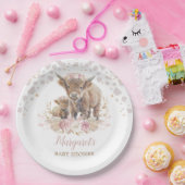 ボホハイランドカウズフローラパンパスグラスベビーガール ペーパープレート (パーティー)