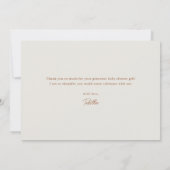 ボホハイランドカウニュートラルカップルベビーシャワー サンキューカード (裏面)