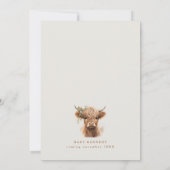 ボホハイランドカウニュートラルカップルベビーシャワー 招待状 (裏面)