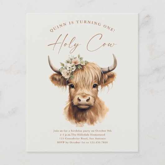 ボホハイランドカウバジェット子供の誕生日パーティー (正面)