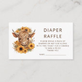 ボホハイランドカウヒマワリおむつラッフル エンクロージャーカード (正面)