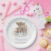 ボホハイランドカウビーフンフローラスグラス男の赤ちゃん ペーパープレート (パーティー)