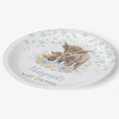 ボホハイランドカウビーフンフローラスグラス男の赤ちゃん ペーパープレート (アングル)