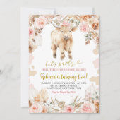 ボホハイランドカウファームガール誕生日招待状 招待状 (正面)