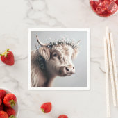 ボホハイランド牛のベイビーズブレスの花冠 スタンダードカクテルナプキン (インサイチュ)