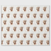 ボホハイランド牛の花冠 ラッピングペーパー (フラット)