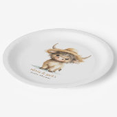 ボホハイランド牛の赤ちゃんシャワー ペーパープレート (アングル)