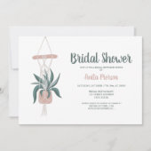 ボホハウスでフローラグリーンピンクブライダルシャワー 招待状 (正面)