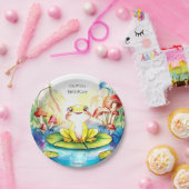 ボホハッピーカエル誕生日 ペーパープレート (パーティー)