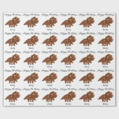 ボホハッピーバースデーパーソナライズされた恐竜 ラッピングペーパー (フラット)