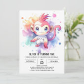 ボホハッピーモンキー誕生日 招待状 (スタンド正面)