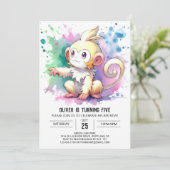 ボホハッピーモンキー誕生日 招待状 (スタンド正面)