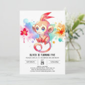 ボホハッピーモンキー誕生日 招待状 (スタンド正面)