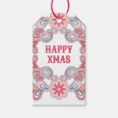ボホハッピーX'mas レッドとパープルの渦巻き ギフトタグ (正面)