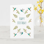 ボホハミングバード誕生日カード カード (黄色い花)