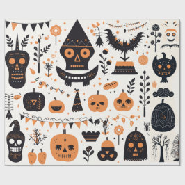 ボホハロウィーンかわいいパーティーエンベリーシュ ラッピングペーパー