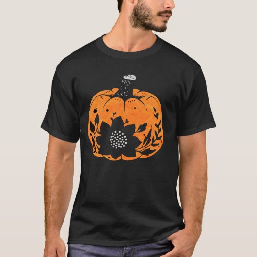 ボホハロウィーンパンプキンアート10月不気味ヴェグカーフ Tシャツ (正面)