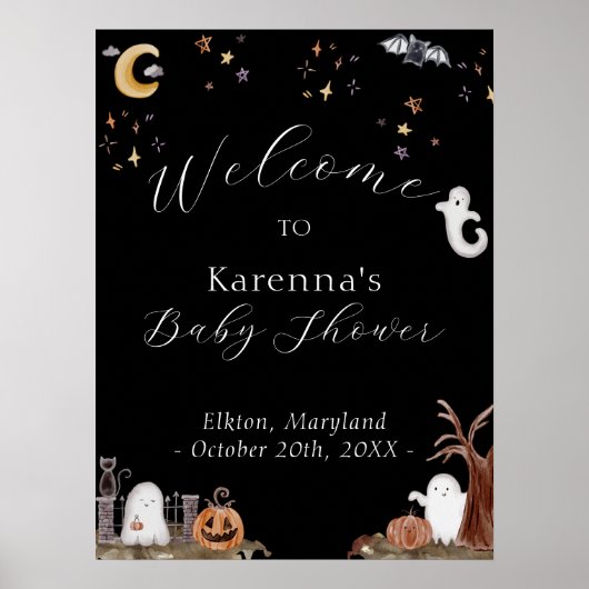 ボホハロウィーン赤ちゃんシャワーへようこそ ポスター (正面)