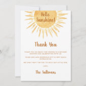 ボホハローサンシャインベビーシャワー サンキューカード (正面)