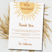 ボホハローサンシャインベビーシャワー サンキューカード