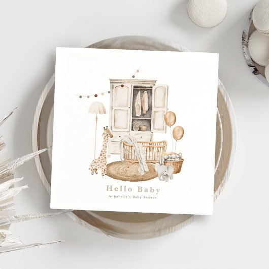 ボホハローベビー子供部屋ワードローベクリブベビーベイビーシャワー スタンダードカクテルナプキン