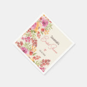 ボホハンドウォー絵を描タカラーフローラブライダルシャワー スタンダードカクテルナプキン (角)