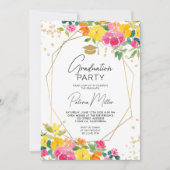 ボホハンド絵を描フローラワイルドフラワー卒業 招待状 (正面)