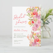ボホハンド絵を描フローラ水彩ブライダルシャワー 招待状 (スタンド正面)
