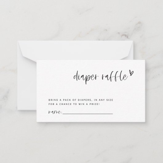 ボホハートおむつラッフルベビシャワーゲームカード ノートカード (正面)