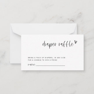 ボホハートおむつラッフルベビシャワーゲームカード ノートカード