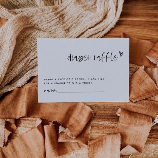 ボホハートおむつラッフルベビシャワーゲームE100 ノートカード