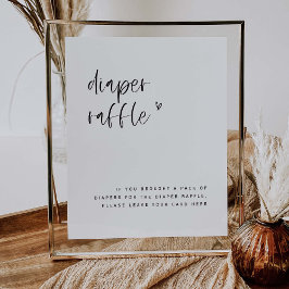 ボホハートおむつラッフルベビーシャワーサインE100 ポスター