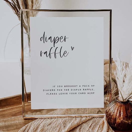 ボホハートおむつラッフルベビーシャワーサインE100 ポスター