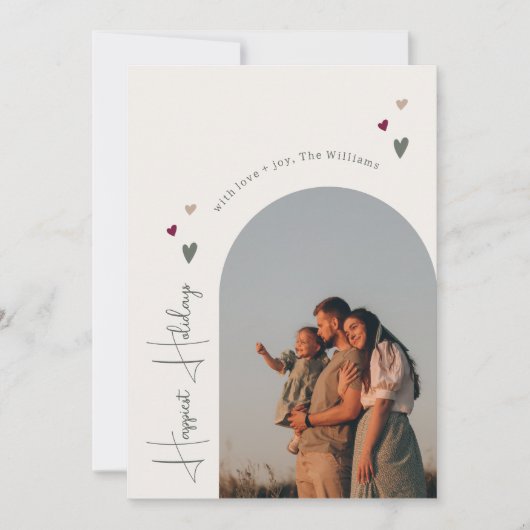 ボホハートアーチハッピーホリデイズファイブ写真 シーズンカード (正面)