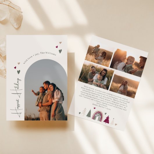 ボホハートアーチハッピーホリデイズファイブ写真 シーズンカード