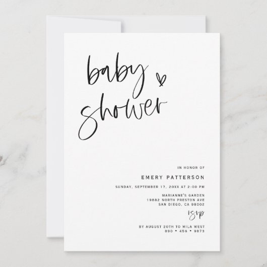 ボホハートベビーシャワーパーティの招待状E100 招待状 (正面)