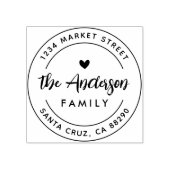 ボホハートラウンドファミリー名差出人住所 ラバースタンプ (インプリント)