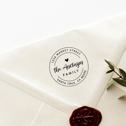 ボホハートラウンドファミリー名差出人住所 ラバースタンプ