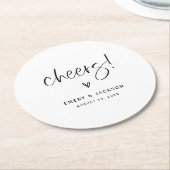 ボホハート結婚コースターベビーブライダルシャワーE100 ラウンドペーパーコースター (アングル)