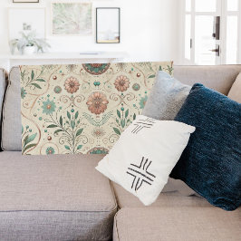 ボホハーブパターン フリースブランケット