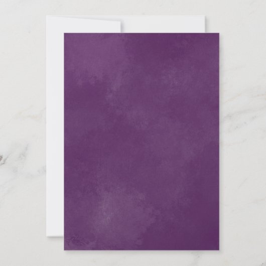 ボホバイオレット金ゴールドフローラガールベビーシャワーバイメール 招待状 (裏面)