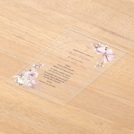 ボホバウティゾ招待状ガールズアクリル招待状 アクリル招待状 (レイダウン)