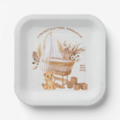 ボホバシネット子供部屋ベビーシャワー ペーパープレート (正面)