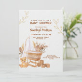 ボホバシネット子供部屋ベビーシャワー 招待状 (スタンド正面)