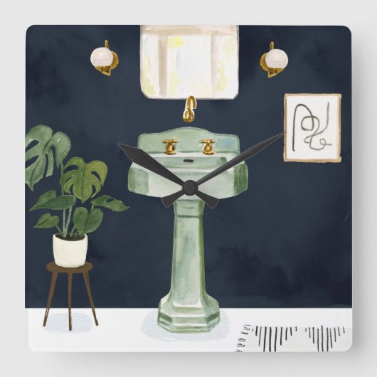 ボホバスシンクII スクエア壁時計 (正面)