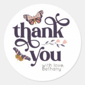 ボホバタフライありがとう ラウンドシール (正面)