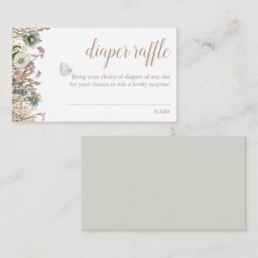 ボホバタフライおむつラッフルエンクロージャカード エンクロージャーカード (正面/裏面)