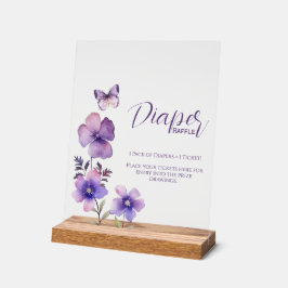 ボホバタフライおむつラッフルガールベビーシャワー アクリルサイン