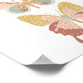 ボホバタフライはっきりした蝶ガール子供部屋アート ポスター (角)